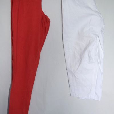 2 Torrid Leggings Red & White, One Capris, Woman's Size 00 M/L Comfort Style